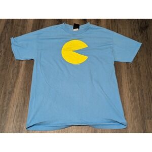 Pac-Man T-Shirt Giant Merchandising Light‎ Blue Gaming Namco Limited Large READ